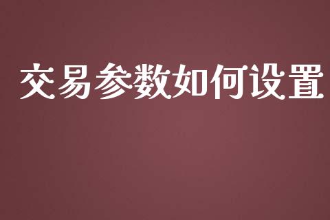 交易参数如何设置_https://cj004.lansai.wang_财经新闻_第1张