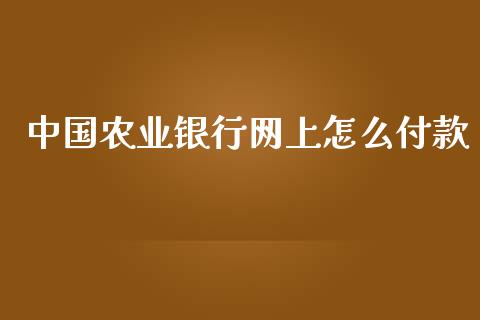 中国农业银行网上怎么付款_https://cj004.lansai.wang_全球市场_第1张
