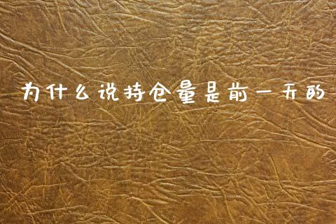 为什么说持仓量是前一天的_https://cj004.lansai.wang_外汇交易_第1张
