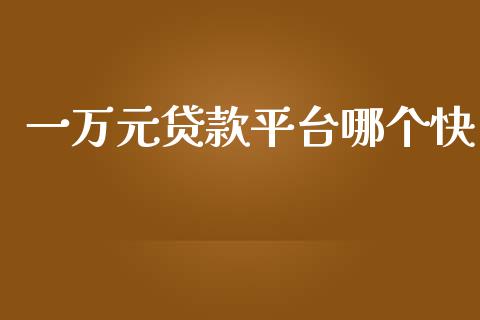 一万元贷款平台哪个快_https://cj004.lansai.wang_金融监管_第1张