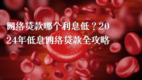 网络贷款哪个利息低？2024年低息网络贷款全攻略_https://cj004.lansai.wang_金融监管_第1张