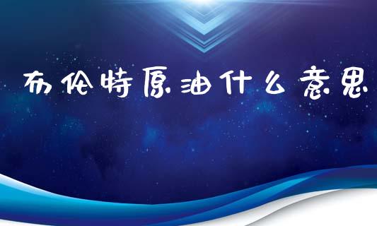 布伦特原油什么意思_https://cj004.lansai.wang_期货开户_第1张