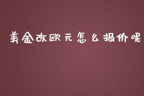 美金改欧元怎么报价呢_https://cj004.lansai.wang_外汇交易_第1张