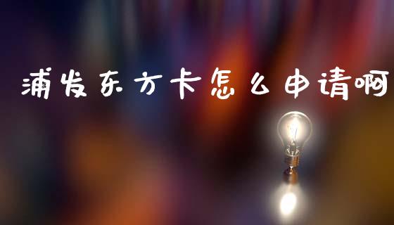 浦发东方卡怎么申请啊_https://cj004.lansai.wang_债券资讯_第1张
