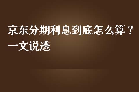 京东分期利息到底怎么算？一文说透_https://cj004.lansai.wang_金融监管_第1张