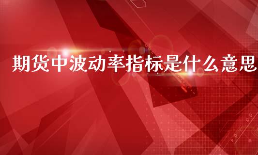 期货中波动率指标是什么意思_https://cj004.lansai.wang_期货开户_第1张