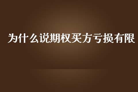 为什么说期权买方亏损有限_https://cj004.lansai.wang_外汇交易_第1张