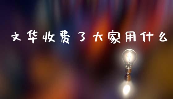 文华收费了大家用什么_https://cj004.lansai.wang_财经新闻_第1张