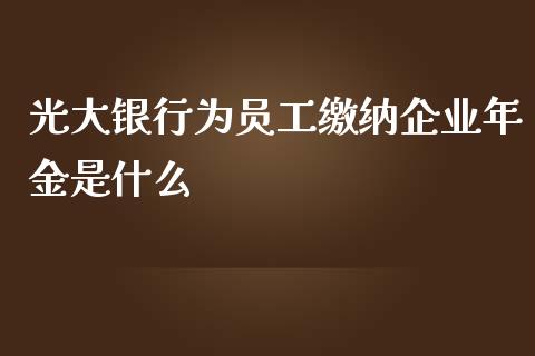 光大银行为员工缴纳企业年金是什么_全球市场_第1张_期货开户_金融监管_外汇交易_债券资讯_全球市场_财经新闻 光大银行为员工缴纳企业年金是什么_https://cj004.lansai.wang_全球市场_第1张