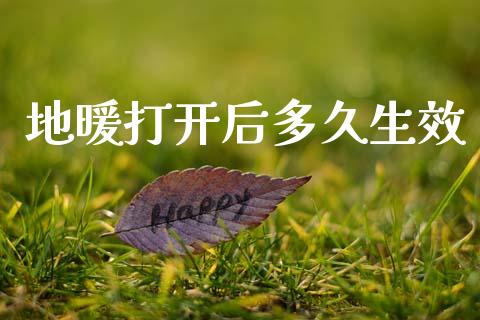 地暖打开后多久生效_https://cj004.lansai.wang_全球市场_第1张