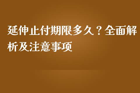 延伸止付期限多久？全面解析及注意事项_https://cj004.lansai.wang_外汇交易_第1张