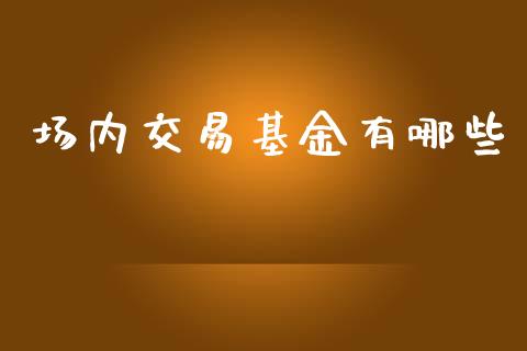 场内交易基金有哪些_https://cj004.lansai.wang_财经新闻_第1张