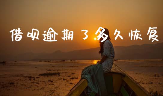 借呗逾期了多久恢复_https://cj004.lansai.wang_期货开户_第1张