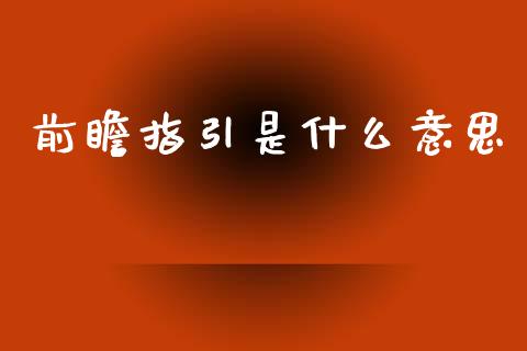 前瞻指引是什么意思_https://cj004.lansai.wang_期货开户_第1张