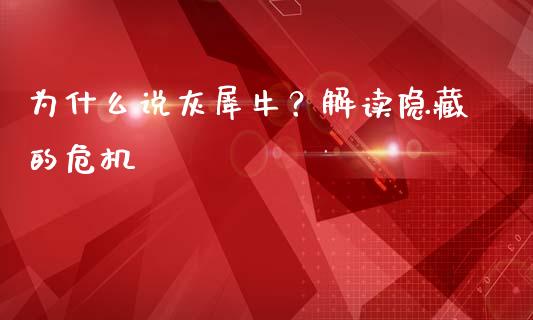 为什么说灰犀牛？解读隐藏的危机_https://cj004.lansai.wang_期货开户_第1张