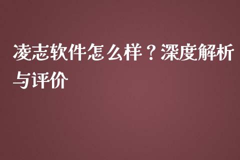 凌志软件怎么样？深度解析与评价_https://cj004.lansai.wang_债券资讯_第1张