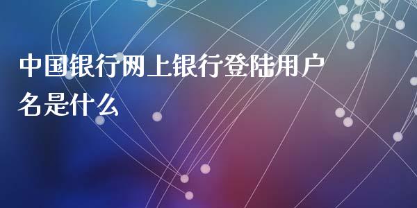 中国银行网上银行登陆用户名是什么_https://cj004.lansai.wang_债券资讯_第1张