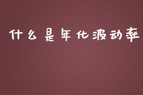 什么是年化波动率_https://cj004.lansai.wang_财经新闻_第1张