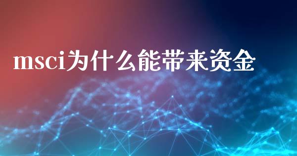 msci为什么能带来资金_https://cj004.lansai.wang_债券资讯_第1张