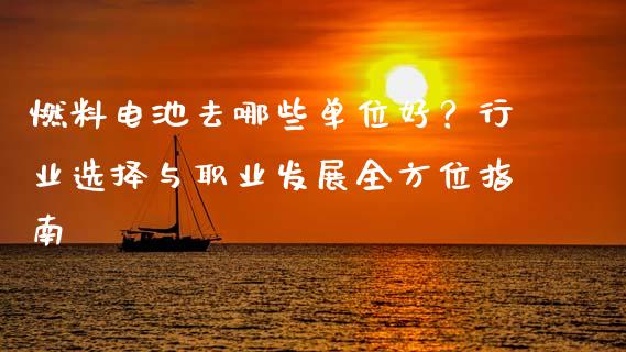 燃料电池去哪些单位好？行业选择与职业发展全方位指南_https://cj004.lansai.wang_外汇交易_第1张