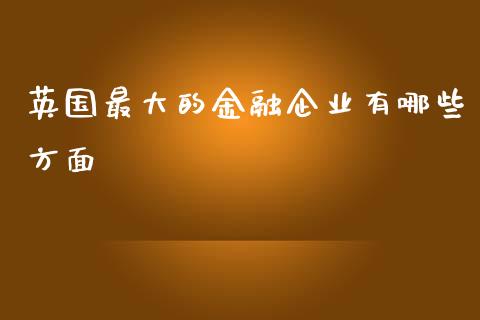 英国最大的金融企业有哪些方面_https://cj004.lansai.wang_外汇交易_第1张