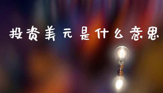 投资美元是什么意思_https://cj004.lansai.wang_期货开户_第1张