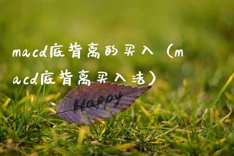 macd底背离的买入（macd底背离买入法）_https://cj004.lansai.wang_金融监管_第1张