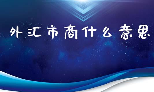 外汇市商什么意思_https://cj004.lansai.wang_外汇交易_第1张