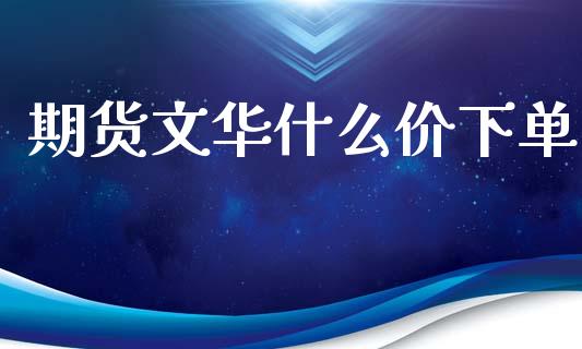 期货文华什么价下单_https://cj004.lansai.wang_金融监管_第1张
