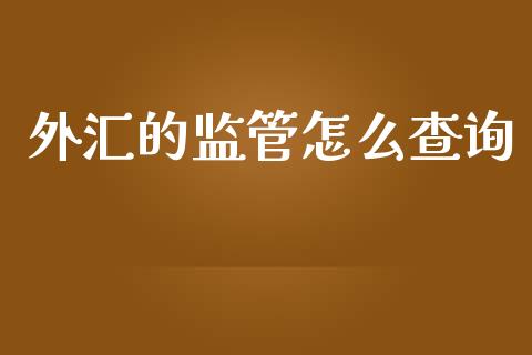 外汇的监管怎么查询_https://cj004.lansai.wang_债券资讯_第1张