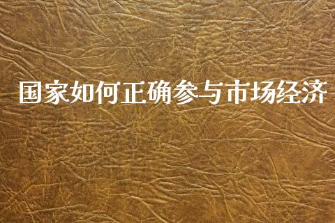 国家如何正确参与市场经济_https://cj004.lansai.wang_金融监管_第1张