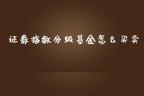 证券指数分级基金怎么买卖_https://cj004.lansai.wang_债券资讯_第1张