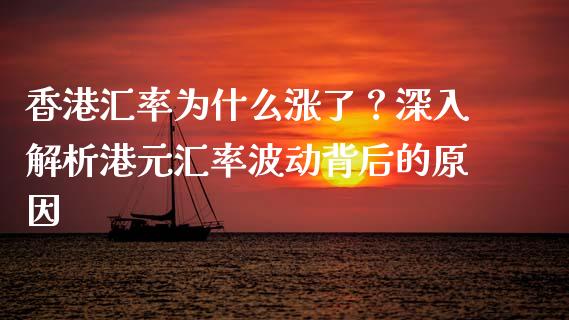 香港汇率为什么涨了？深入解析港元汇率波动背后的原因_https://cj004.lansai.wang_债券资讯_第1张