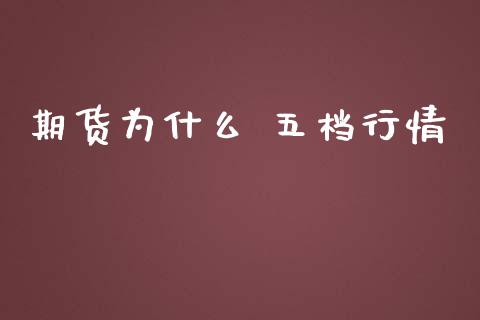 期货为什么 五档行情_https://cj004.lansai.wang_金融监管_第1张