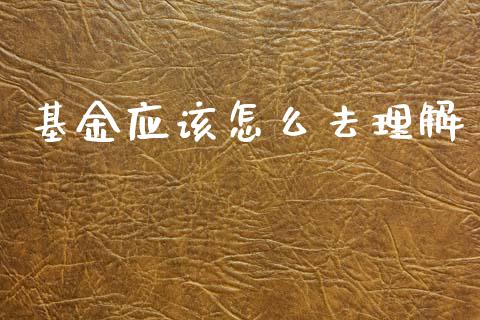 基金应该怎么去理解_https://cj004.lansai.wang_金融监管_第1张