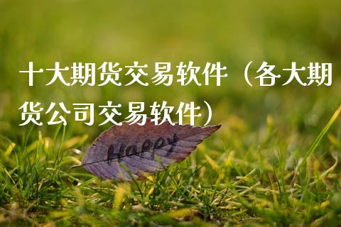 十大期货交易软件（各大期货公司交易软件）_https://cj004.lansai.wang_全球市场_第1张