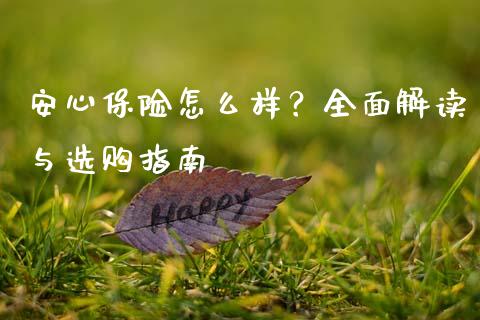 安心保险怎么样？全面解读与选购指南_https://cj004.lansai.wang_金融监管_第1张