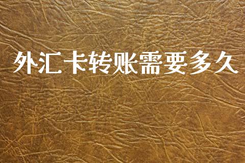 外汇卡转账需要多久_https://cj004.lansai.wang_财经新闻_第1张