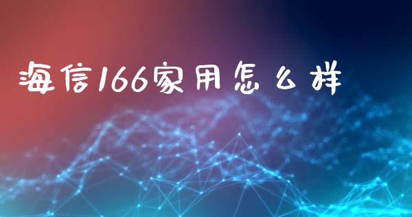 海信166家用怎么样_https://cj004.lansai.wang_金融监管_第1张