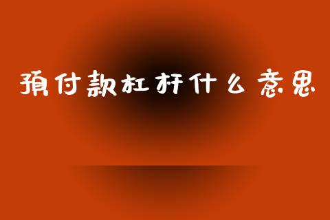 预付款杠杆什么意思_https://cj004.lansai.wang_全球市场_第1张