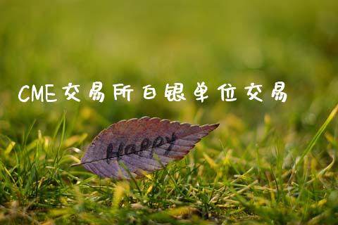 CME交易所白银单位交易_https://cj004.lansai.wang_财经新闻_第1张