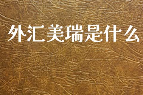 外汇美瑞是什么_https://cj004.lansai.wang_债券资讯_第1张
