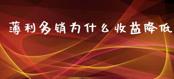 薄利多销为什么收益降低_https://cj004.lansai.wang_外汇交易_第1张