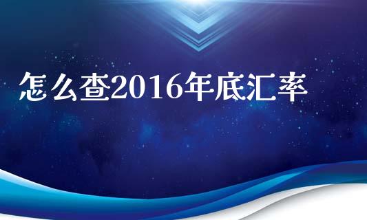 怎么查2016年底汇率_https://cj004.lansai.wang_金融监管_第1张
