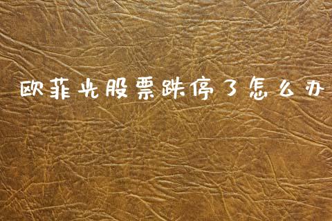 欧菲光股票跌停了怎么办_https://cj004.lansai.wang_财经新闻_第1张