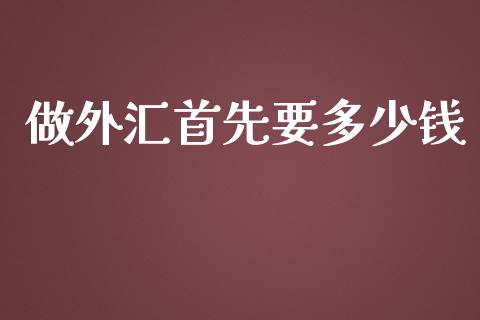 做外汇首先要多少钱_https://cj004.lansai.wang_期货开户_第1张