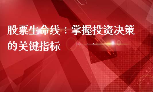 股票生命线：掌握投资决策的关键指标_https://cj004.lansai.wang_全球市场_第1张