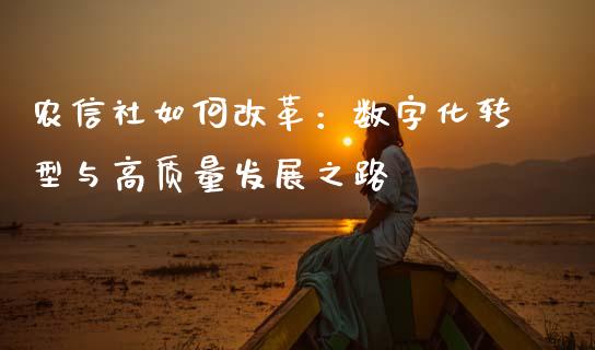 农信社如何改革：数字化转型与高质量发展之路_https://cj004.lansai.wang_期货开户_第1张