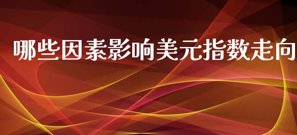 哪些因素影响美元指数走向_https://cj004.lansai.wang_债券资讯_第1张