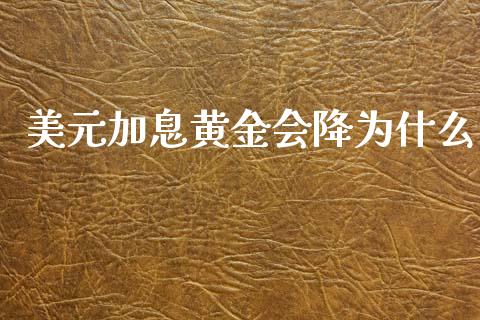 美元加息黄金会降为什么_https://cj004.lansai.wang_债券资讯_第1张
